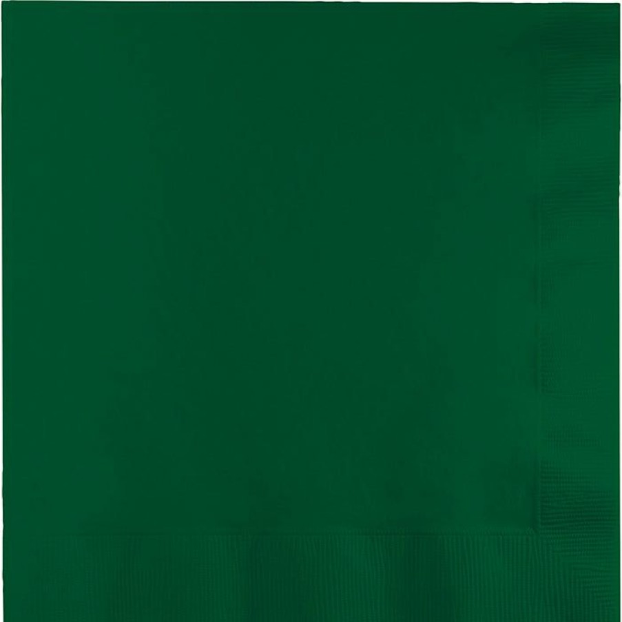 Solid Color Tableware * | Creative Converting Hunter Green Dinner Napkins 3Ply 1/4Fld, 25 Ct