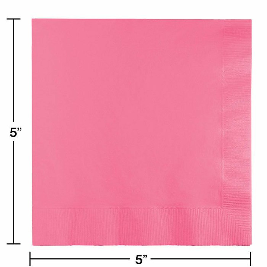 Solid Color Tableware * | Creative Converting Candy Pink Beverage Napkins, 20 Ct