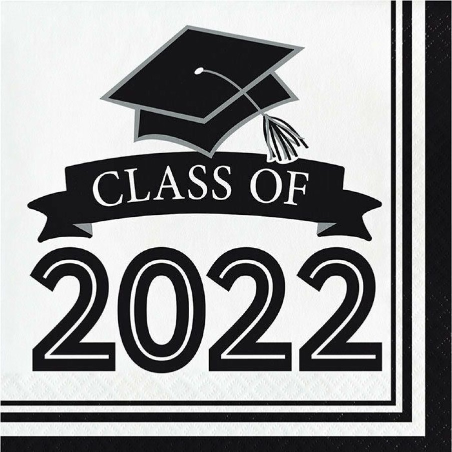 Graduation Party Supplies * | Creative Converting White Class Of 2022 Luncheon Napkin, 36Ct Graduation Party Supplies