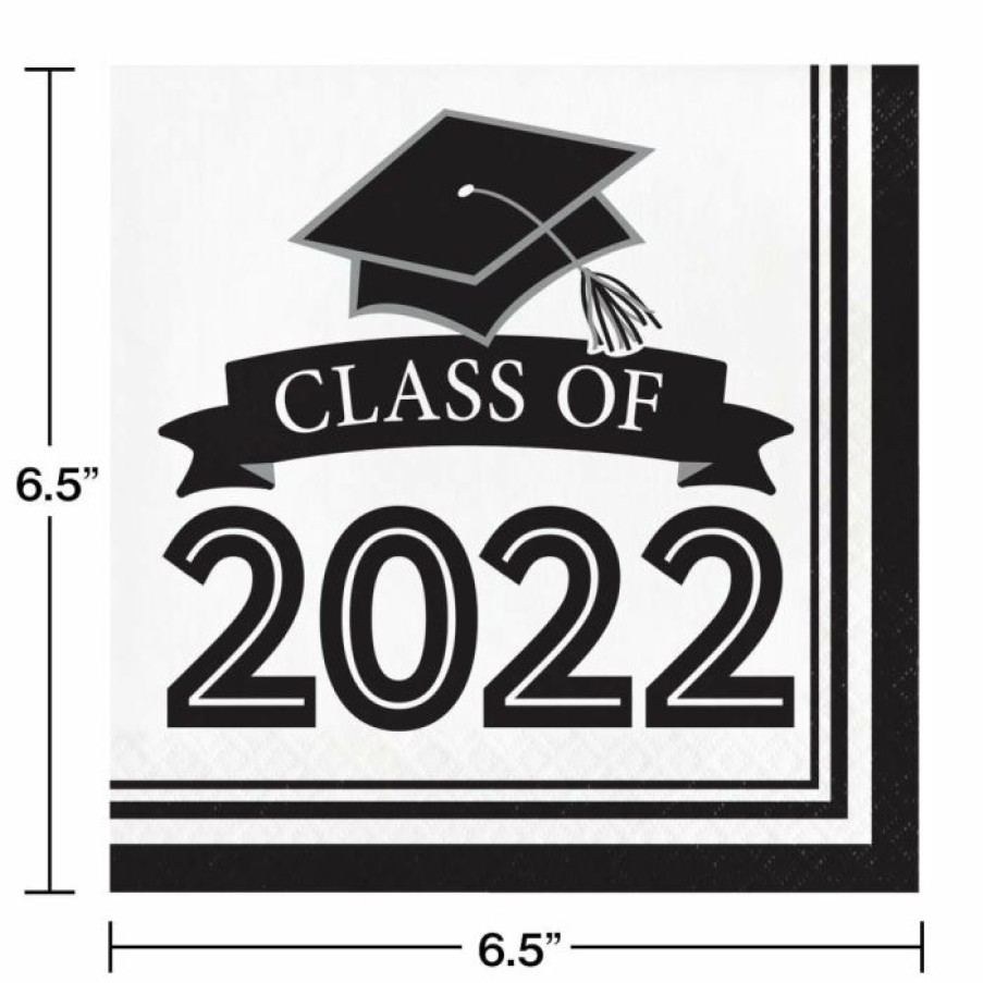 Graduation Party Supplies * | Creative Converting White Class Of 2022 Luncheon Napkin, 36Ct Graduation Party Supplies