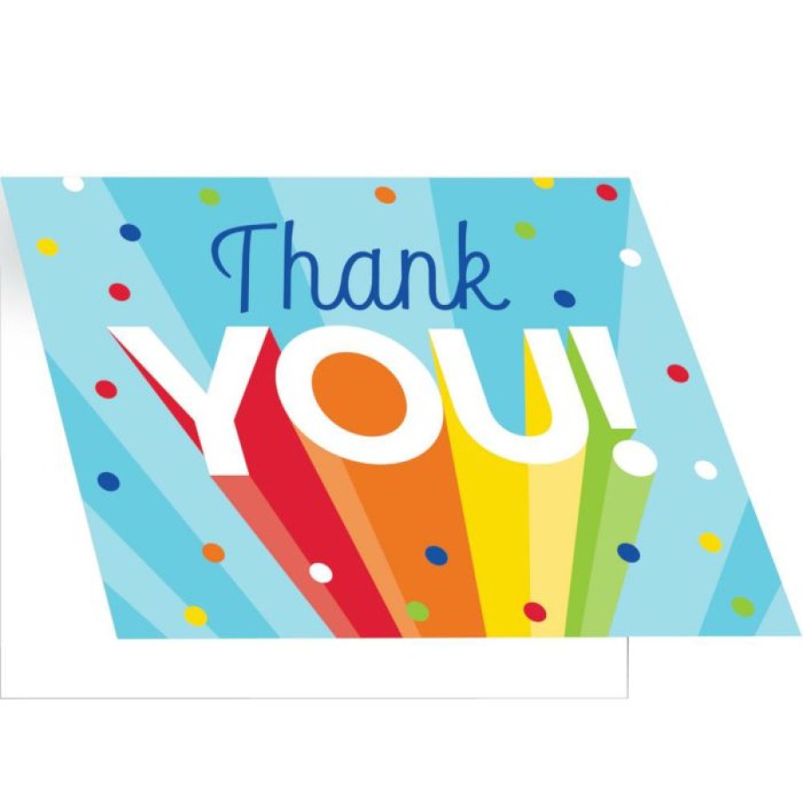 Graduation Party Supplies * | Creative Converting Rainbow Grad Thank You (8/Pkg) Graduation Party Supplies