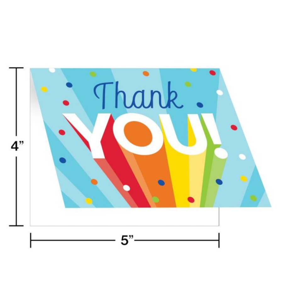 Graduation Party Supplies * | Creative Converting Rainbow Grad Thank You (8/Pkg) Graduation Party Supplies