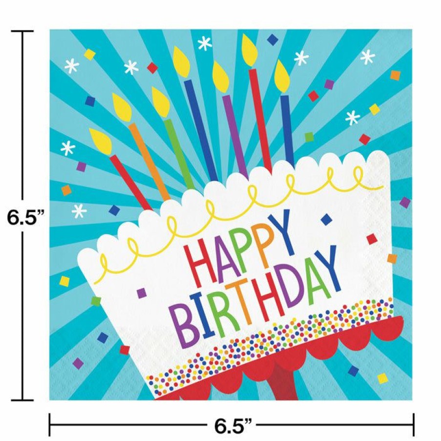 Birthdays * | Creative Converting Cake Birthday Napkins, 16 Ct