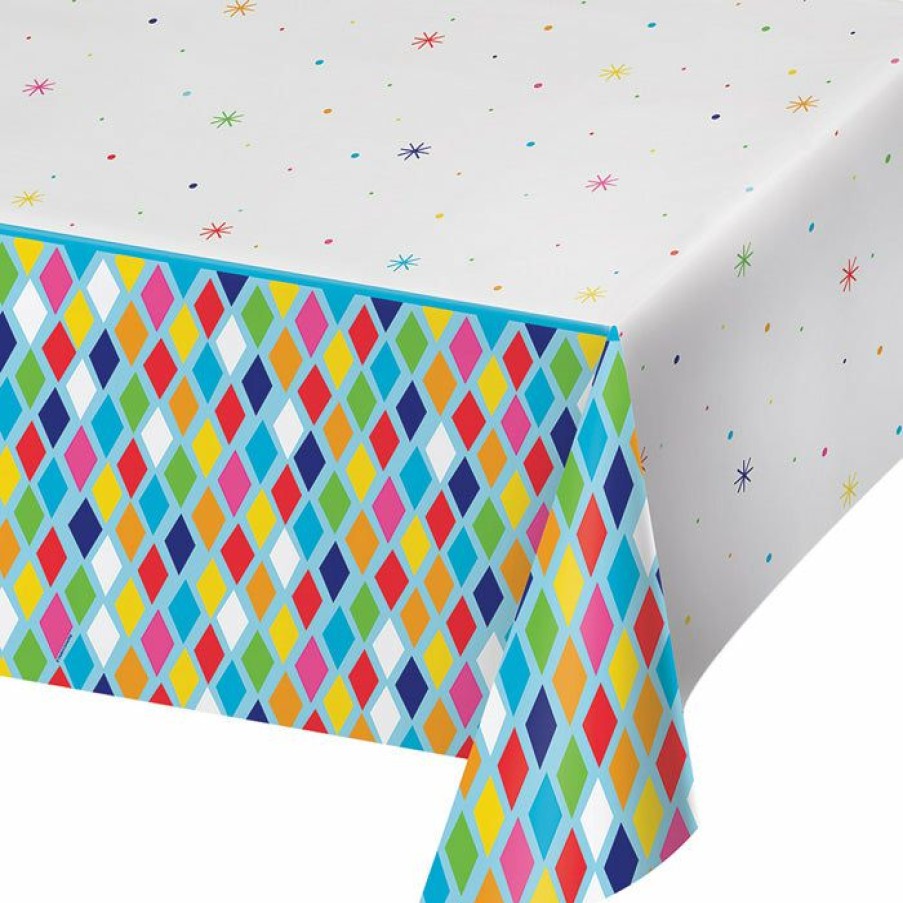 Birthdays * | Creative Converting Bright Birthday Plastic Tablecover All Over Print, 54 X 102 Kids Birthday Party Themes