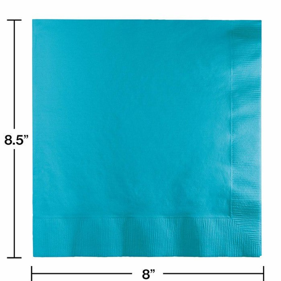 Solid Color Tableware * | Creative Converting Bermuda Blue Dinner Napkins 3Ply 1/4Fld, 25 Ct Solid Color Tableware