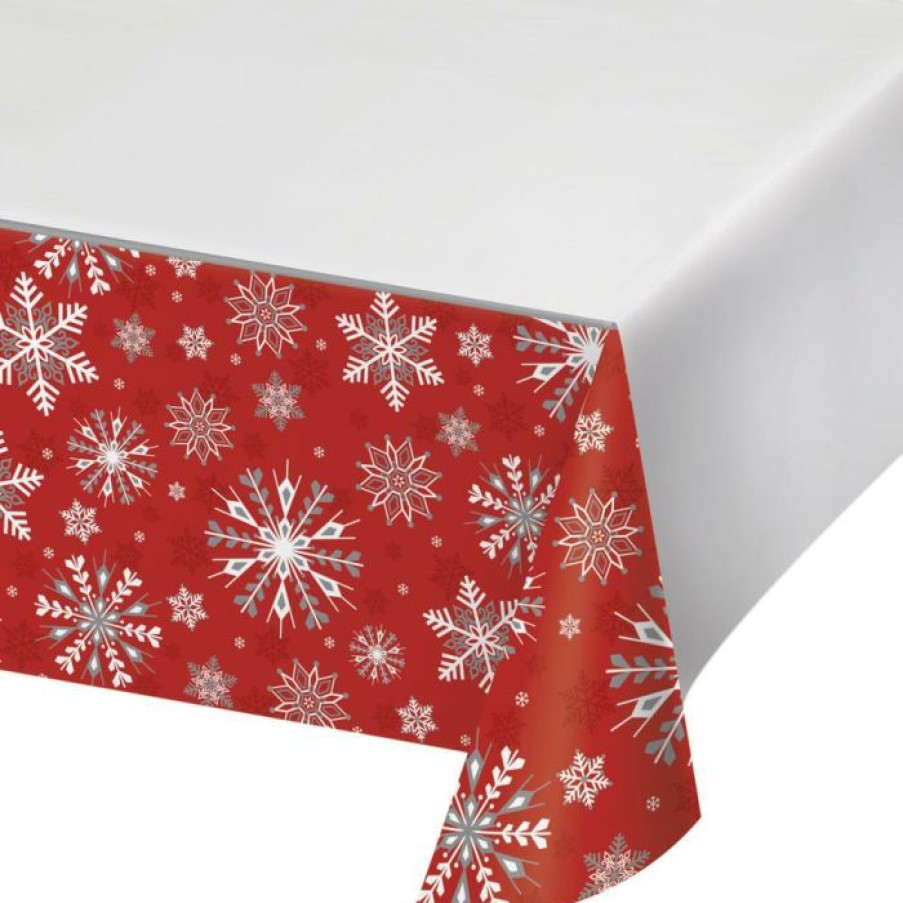 Holidays * | Creative Converting Winter Snowflakes Paper Tablecover Border Print, 54 X 102