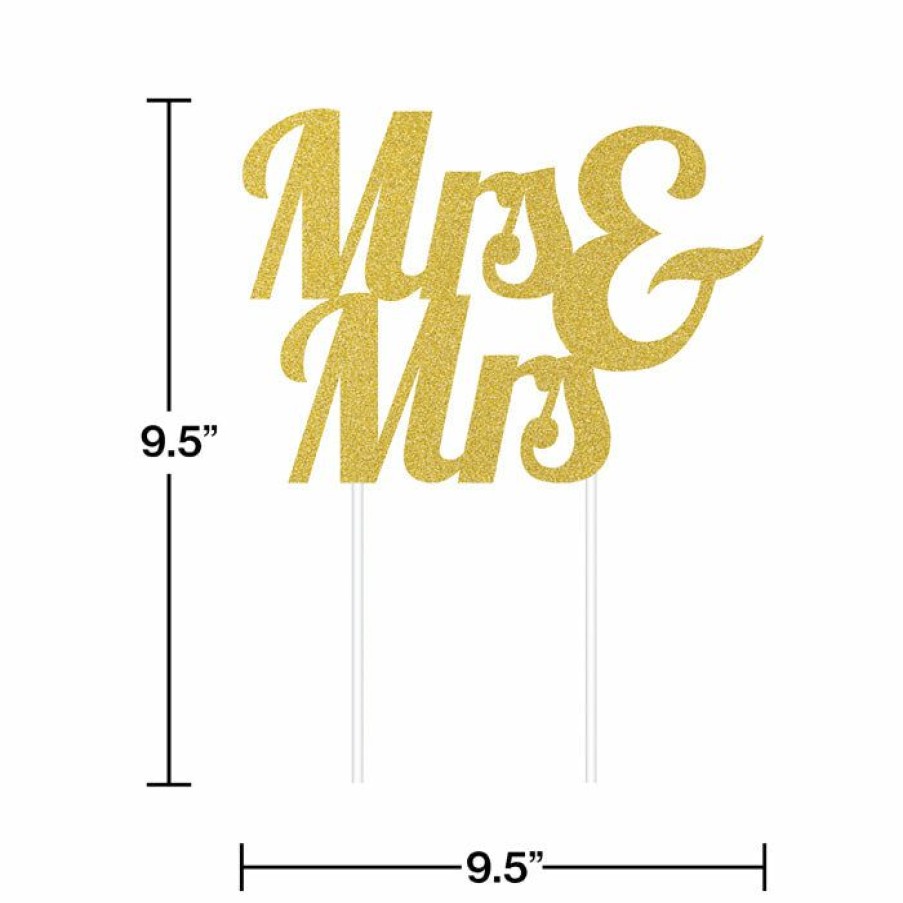 Bridal And Wedding * | Creative Converting Mrs. And Mrs. Cake Toppers 12 Ct Bridal And Wedding