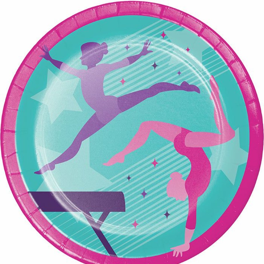 Birthdays * | Creative Converting Gymnastics Party Dinner Plate 8Ct