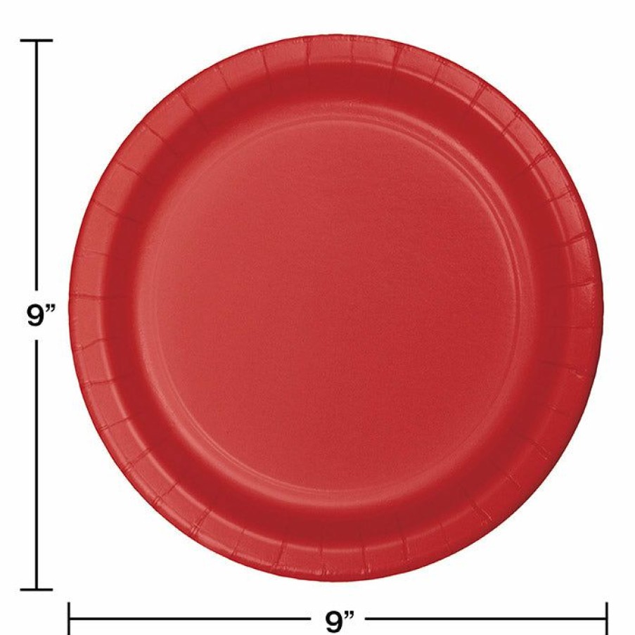 Solid Color Tableware * | Creative Converting Classic Red Paper Plates, 8 Ct Solid Color Tableware