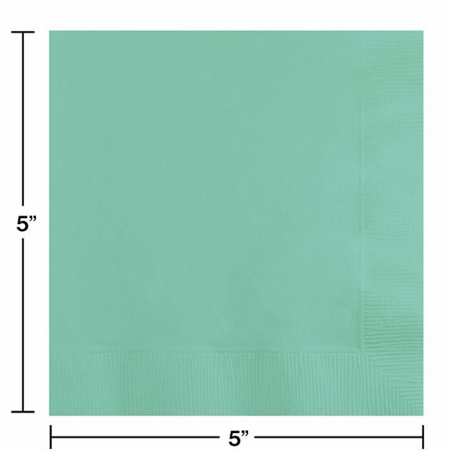 Solid Color Tableware * | Creative Converting Fresh Mint Beverage Napkin, 3 Ply, 50 Ct Solid Color Tableware