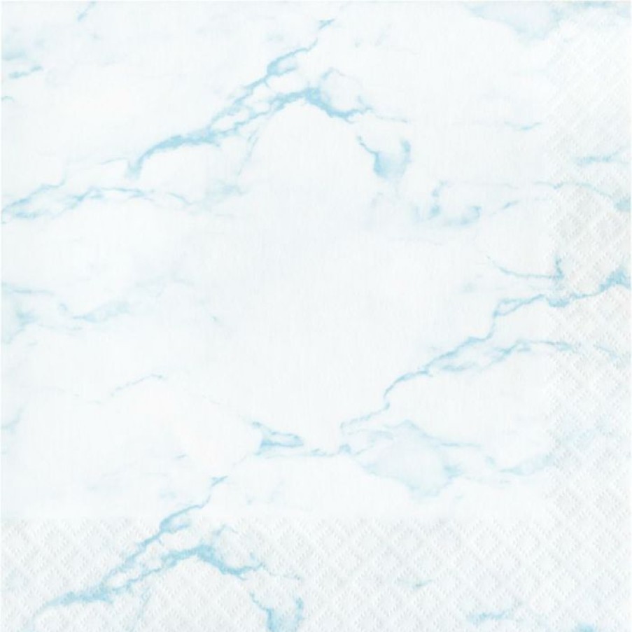 Baby Showers * | Creative Converting Blue Marble Luncheon Napkin (16/Pkg)