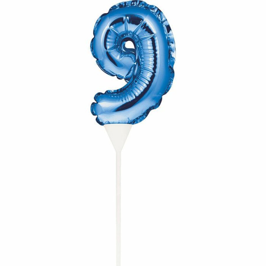 General Decorations * | Creative Converting Blue 9 Number Balloon Cake Topper (12/Case) General Decorations