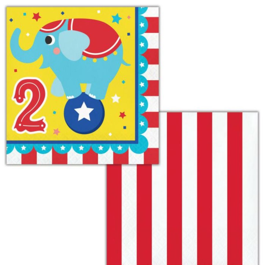 Birthdays * | Creative Converting Circus Party Luncheon Napkins 2Nd Birthday (192/Case) 1St Birthday Party Themes