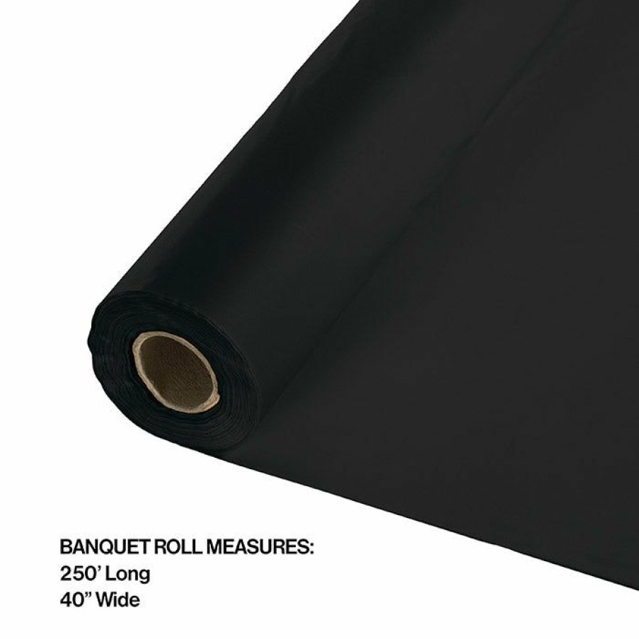 Solid Color Tableware * | Creative Converting Black Velvet Banquet Roll 40 X 250 Solid Color Tableware