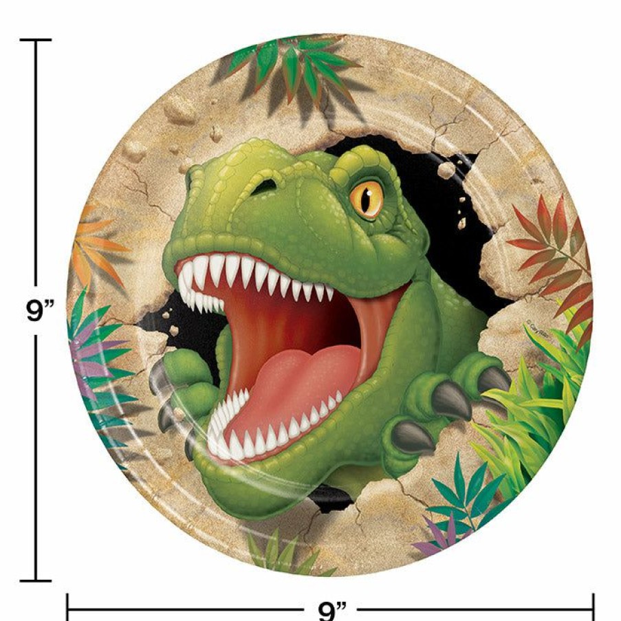 Birthdays * | Creative Converting Dinosaur Paper Plates, 8 Ct Kids Birthday Party Themes