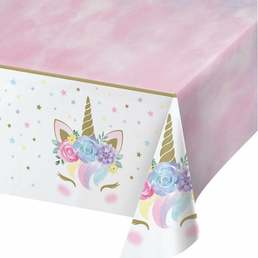 Baby Showers * | Creative Converting Unicorn Baby Shower Plastic Table Cover