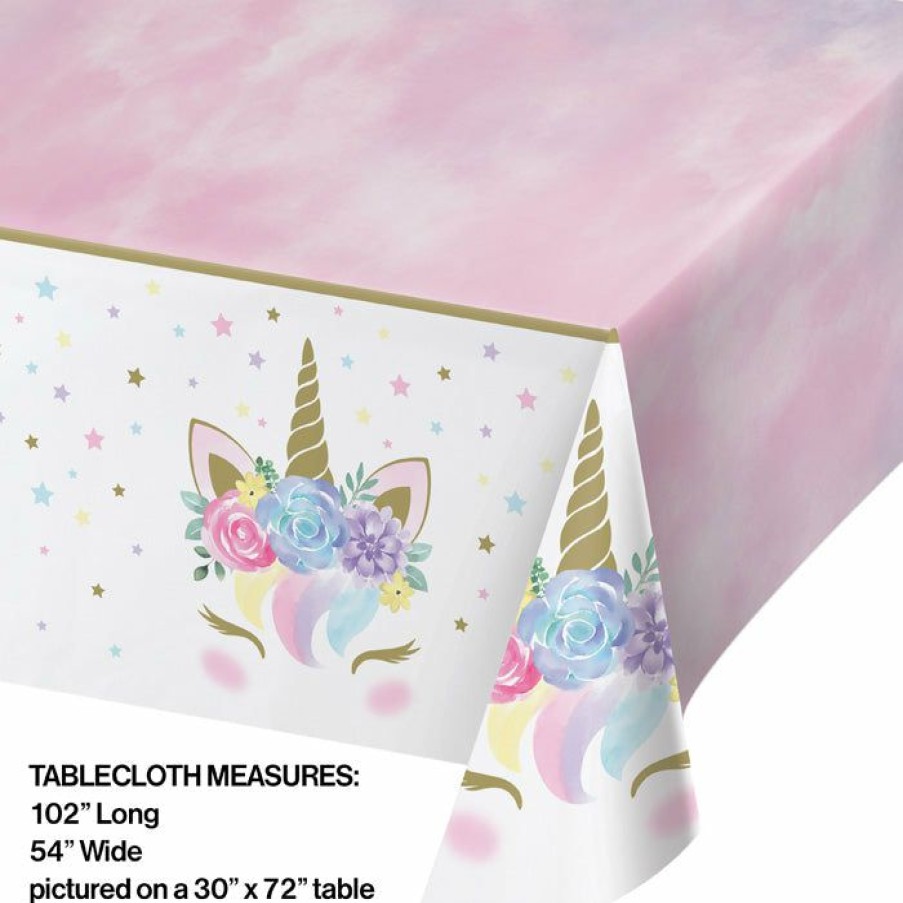 Baby Showers * | Creative Converting Unicorn Baby Shower Plastic Table Cover