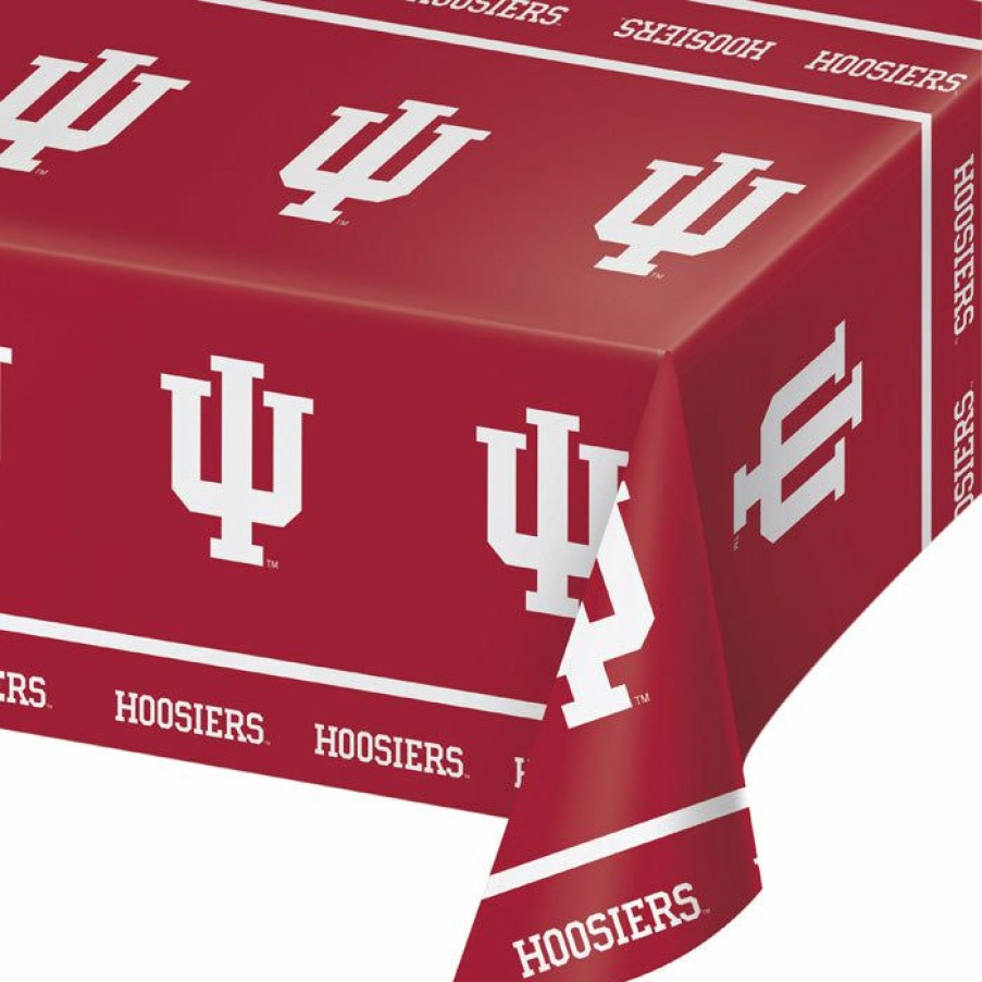 Sports * | Creative Converting Ncaa College Themed Party Decorations Indiana University Plastic Table Cover, 54 X 108