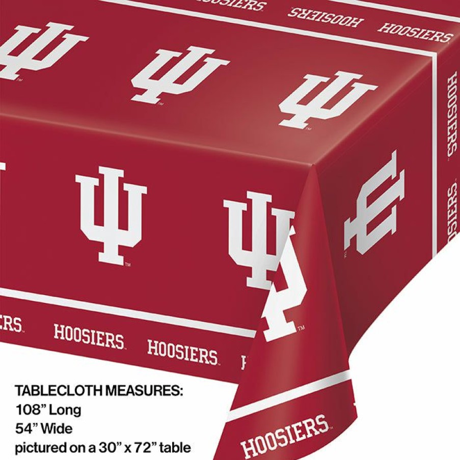 Sports * | Creative Converting Ncaa College Themed Party Decorations Indiana University Plastic Table Cover, 54 X 108