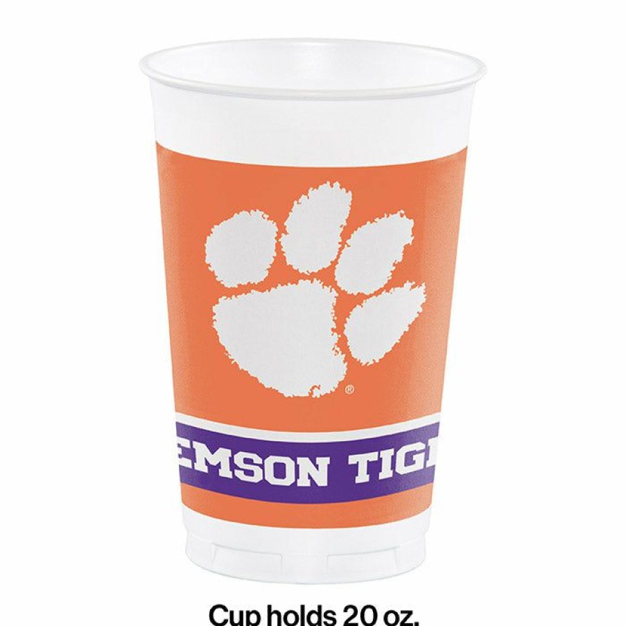 Sports * | Creative Converting Clemson University 20 Oz Plastic Cups, 8 Ct