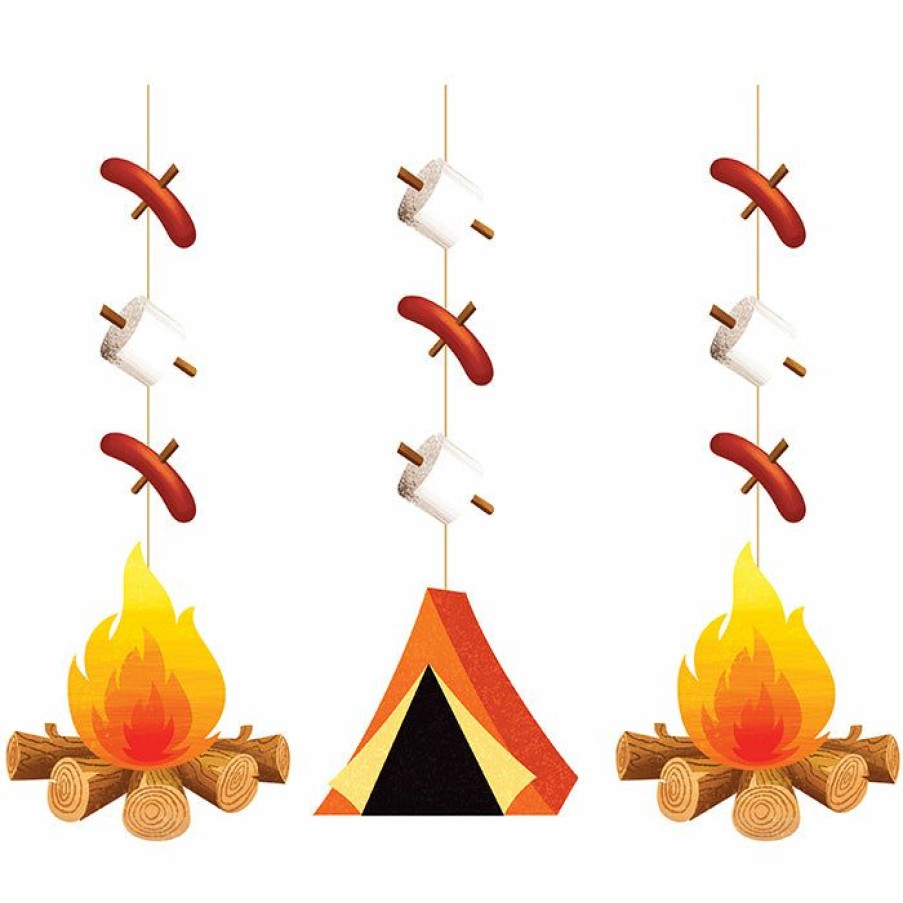 Birthdays * | Creative Converting Kids Birthday Party Themes Camping Hanging Cutouts, 3 Ct