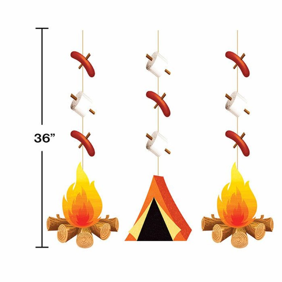 Birthdays * | Creative Converting Kids Birthday Party Themes Camping Hanging Cutouts, 3 Ct