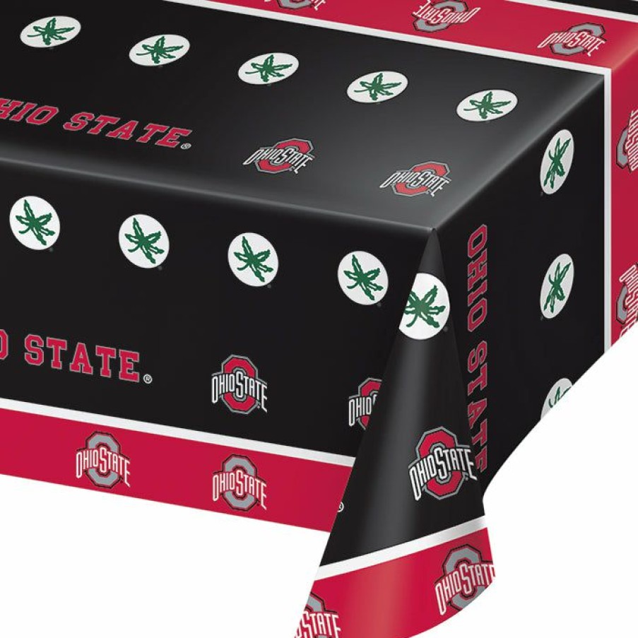 Sports * | Creative Converting Ohio State University Plastic Table Cover, 54 X 108 Ncaa College Themed Party Decorations