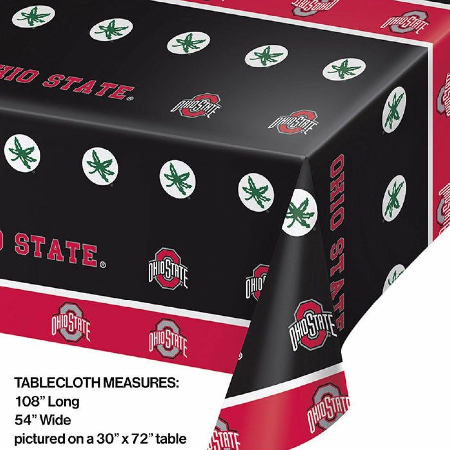 Sports * | Creative Converting Ohio State University Plastic Table Cover, 54 X 108 Ncaa College Themed Party Decorations