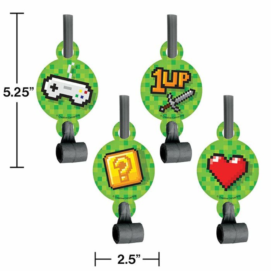 Birthdays * | Creative Converting Gaming Party Blowouts W/ Med, 8 Ct Kids Birthday Party Themes