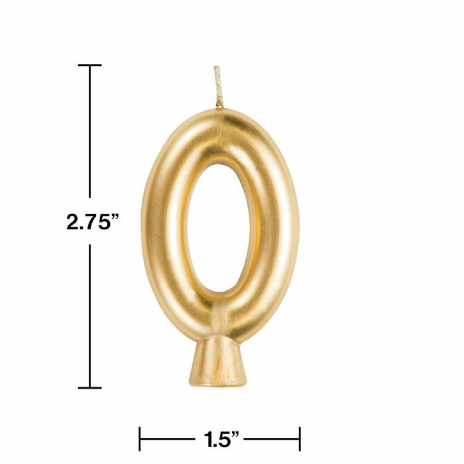 Birthdays * | Creative Converting Birthday Party Candles Gold 0 Candle