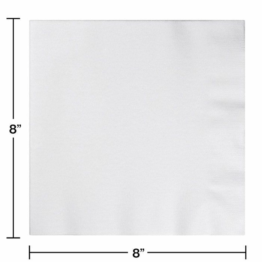 Solid Color Tableware * | Creative Converting White Buffet Airlaid Napkins, 50 Ct Solid Color Tableware