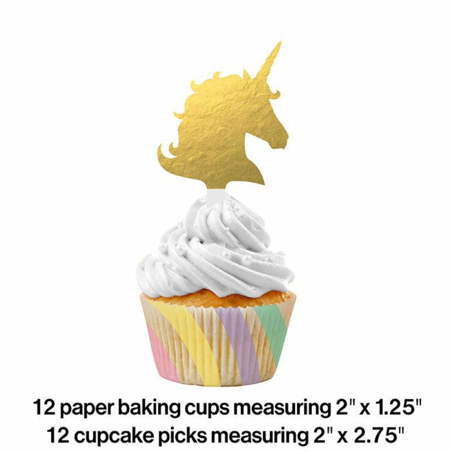 Birthdays * | Creative Converting Unicorn Sparkle Cupcake Kit, 12 Ct